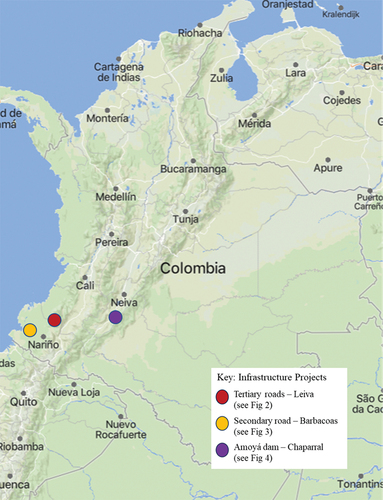 Figure A1. Selected infrastructure projects in Colombia.