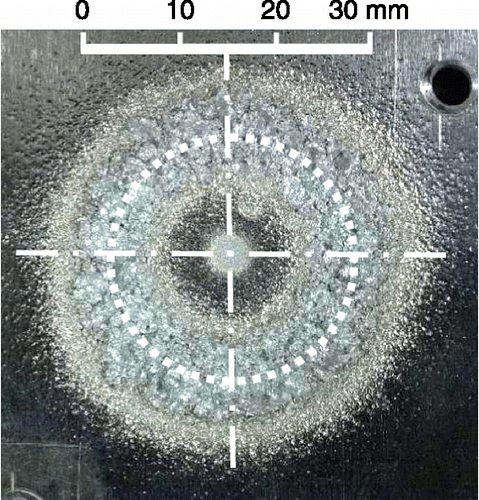 Figure 6 Appearance of eroded pure aluminium surface induced by a cavitating jet.