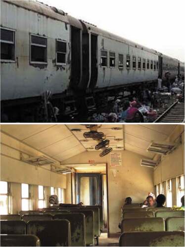 Figure 3. Conditions of commuter trains on the Accra-Nsawam corridor.