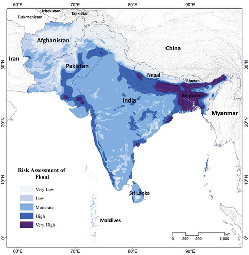Figure 16. Flood risk assessment in South Asia.