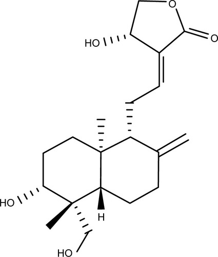 Figure 1 Chemical structure of andrographolide.