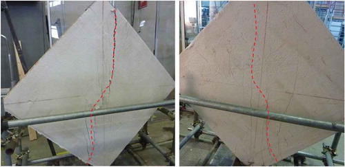 Figure 4. View of the BTC-A and BTG-B panels after the tests.