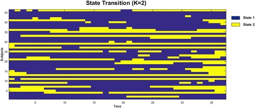Figure 2. State transition pattern for each participant in 37 matrix windows
