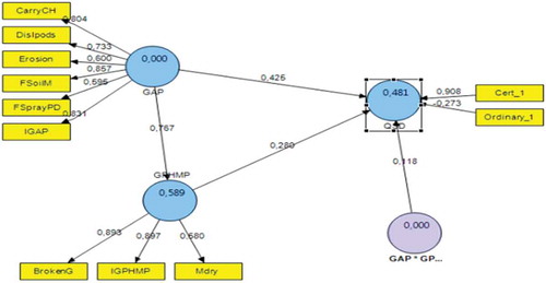 Figure 3. Measurement model standardized results (reflective-formative)