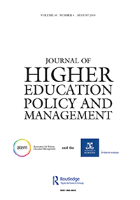 Cover image for Journal of Higher Education Policy and Management, Volume 40, Issue 4, 2018