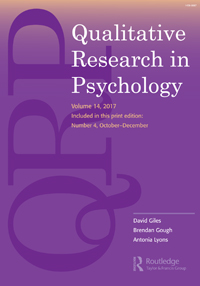 Cover image for Qualitative Research in Psychology, Volume 14, Issue 4, 2017