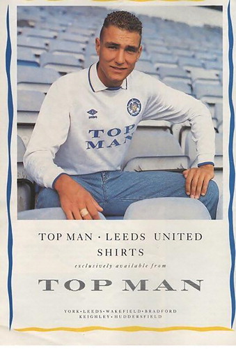 Figure 8. Leeds United/TopMan Kit Advert, 1989 (Image courtesy of Leeds United FC/TopMan ©).
