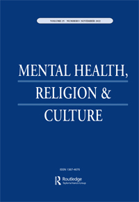 Cover image for Mental Health, Religion & Culture, Volume 25, Issue 9, 2022