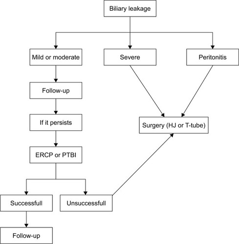 Figure 1 Our treatment algorithm in patients with Biliary Leakage.