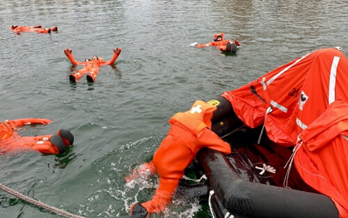 Figure 2. Simulation of ship abandonment.