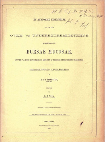 Figure 2. Title page of Synnestvedt's monograph.