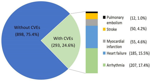 Figure 2 Frequency and type of CVEs occurred in Flu-p patients.