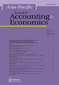 Cover image for Asia-Pacific Journal of Accounting & Economics, Volume 26, Issue 1-2, 2019