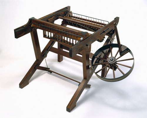 Fig. 13. A sixteen-spindle spinning jenny, reconstructed from James Hargreaves’ 1770 patent drawings, Science Museum, London, 1970-0174.Science Museum/Science and Society Picture Library.