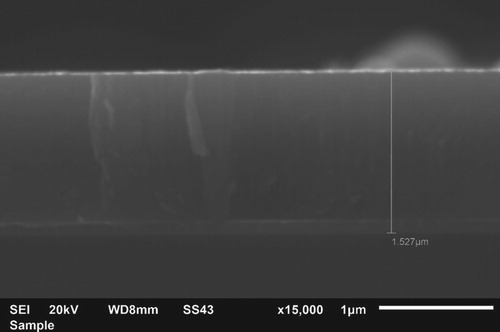 Figure 5. Cross-section of monocrystalline silicon substrate coated with TiN.