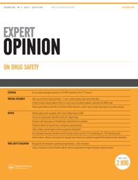 Cover image for Expert Opinion on Drug Safety, Volume 15, Issue 12, 2016