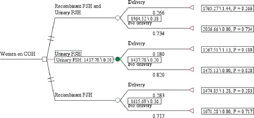 Figure 1. Cost-effectiveness tree in the first case scenario.