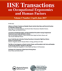 Cover image for IISE Transactions on Occupational Ergonomics and Human Factors, Volume 5, Issue 2, 2017
