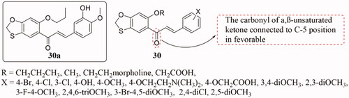 Figure 21. Benzoxazole-chalcone compounds of 30.