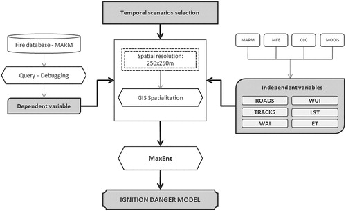 Figure 3. Workflow followed for temporal ignition danger model.