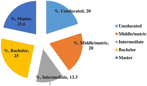 Figure 4b. Level of education of working staff.