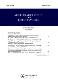 Cover image for Molecular Crystals and Liquid Crystals, Volume 656, Issue 1, 2017