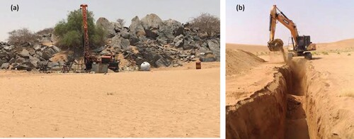 Figure 15. (a) Water precipitation that is overlain by vegetated and water-containing areas; (b, c) Water reservoir behind the dam.