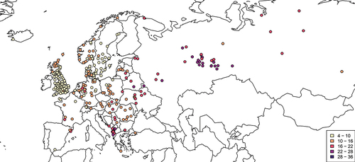 Figure 1. Patriarchy Index in the NAPP/Mosaic dataset (316 regions).
