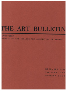 Cover image for The Art Bulletin, Volume 41, Issue 4, 1959