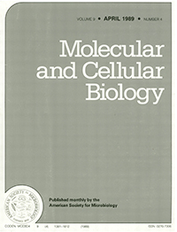 Cover image for Molecular and Cellular Biology, Volume 9, Issue 4, 1989