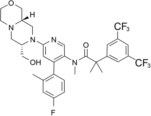 Figure 1. Chemical structure of Elinzanetant (NT-814) [Citation44].