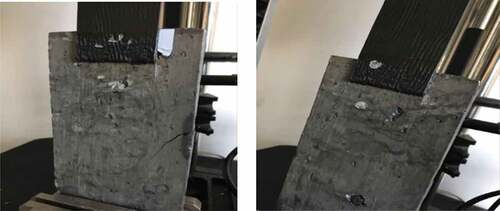 Figure 15. A &b. Peeling failure modes of the new waterproofing membranes and sheathing bricks.