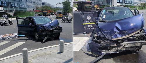 Figure 2. The front of the blue car collision.