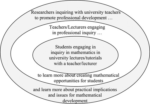 Figure 1. Inquiry in the three layers at the tertiary level [Citation17, p. 279]. (Adopted with permission from the author.)