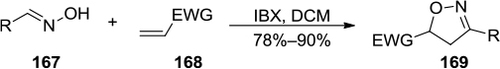 Figure 58 IBX-mediated SET synthesis of isoxazolines involving multiple components.