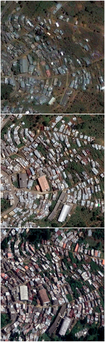 Opening image. Aerial images of the Carpinelo 2 informal settlement, Medellín, Colombia, 2006 to 2022. (Credit: Authors for all figures unless otherwise noted)