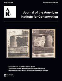 Cover image for Journal of the American Institute for Conservation, Volume 59, Issue 3-4, 2020