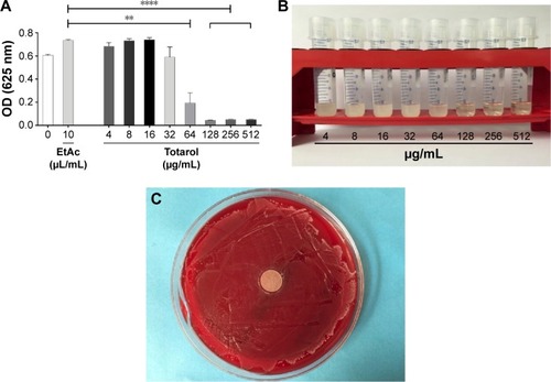 Figure 5 MIC of totarol against S. aureus RN6390.