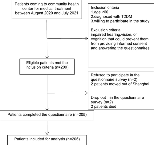 Figure 1 Flowchart of inclusion of elderly patients with type 2 diabetes patients.