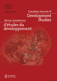 Cover image for Canadian Journal of Development Studies / Revue canadienne d'études du développement, Volume 39, Issue 2, 2018