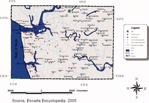 Figure 2. Localities within Burutu local government area.