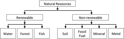 Figure 1 Non-renewable resources over the human time frame.