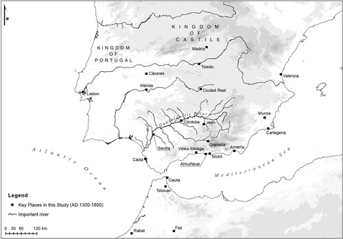 Figure 2. Study region of Andalus and surrounding areas.