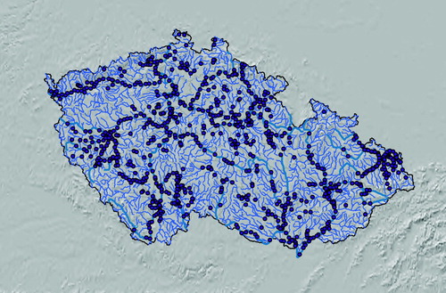 Figure 1. Distribution of counted sites in the Czech Republic.