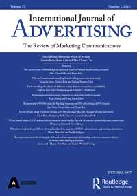 Cover image for International Journal of Advertising, Volume 37, Issue 1, 2018