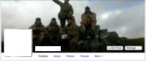 Figure 5. Screenshot of the banner from personal Facebook page of serving military member.