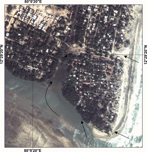 Figure 6. Digital aerial imagery shows marooned Oyyalikuppam village due to multidirectional inundation (southern end of the study area).