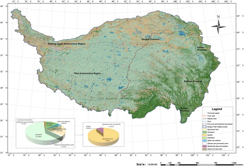 Figure 3. Land-cover map of the Qinghai–Tibet Plateau.