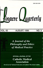 Cover image for The Linacre Quarterly, Volume 65, Issue 3, 1998