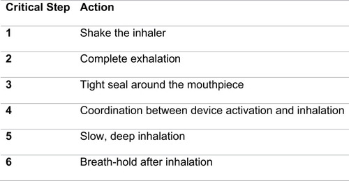 Figure 1 Checklist of critical steps in pMDI technique.